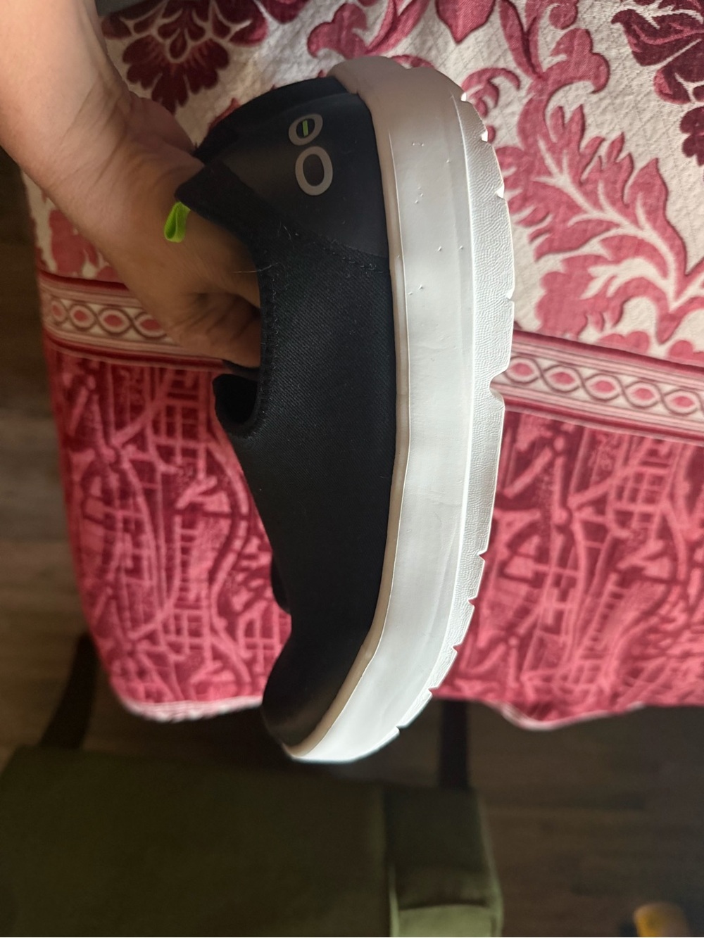 OOFOS Black Slip-On Platform Sneakers with White Sole - Picture 5 of 11
